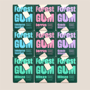 FOREST GUM Kaugummi „Minze, Wild Berries, Cassis Minze oder Eukalypthus Menthol“, 1 Pack