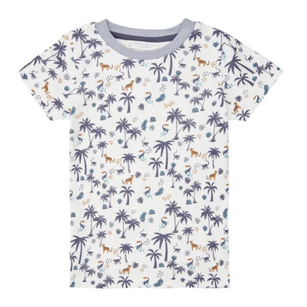 Gemütlicher Sommerpyjama in Pastelltönen und weicher Bio-Baumwolle.