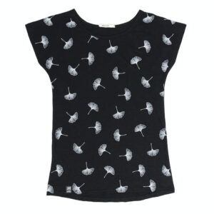 ZERUM T-Shirt Lea „Ginko“ black/white