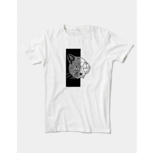 ZERUM T-Shirt „Schrödingers Katze“ white/black