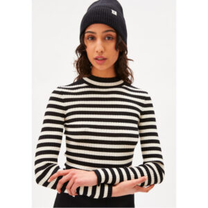ARMEDANGELS Pullover „Alaani“ striped black-oatmilk