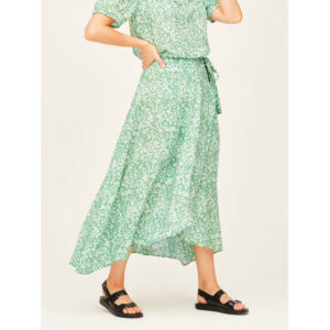 THOUGHT Wickelrock „Cassia Floral, Tencel™“ green
