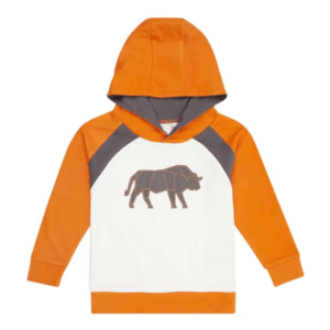 SENSE ORGANICS Hoodie „Zion“ white/orange + Bull