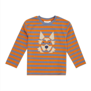 SENSE ORGANICS Pullover „Lias“ dusty blue / orange stripes