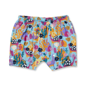 SENSE ORGANICS Baby-Shorts „Maya“ Bunter Wüstendruck auf Hellblau