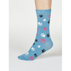 THOUGHT Socken „Elsa Paw Print“ River Blue, Gr. 36-41