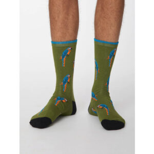 THOUGHT Bambus Socken „Pappagallo“ olive green, Gr. 41-46
